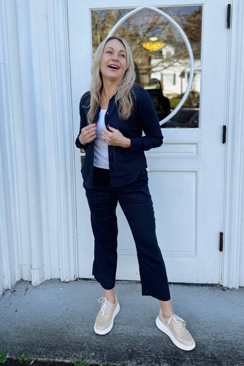 Pure Amici - Cropped Linen Pants