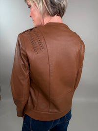 11 Uptown - Braided Detail Leather Jacket