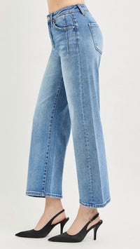 Risen - High Rise Slouchy Crop Wide Leg Jeans