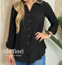 Blu Pepper - Woven Button Up Top