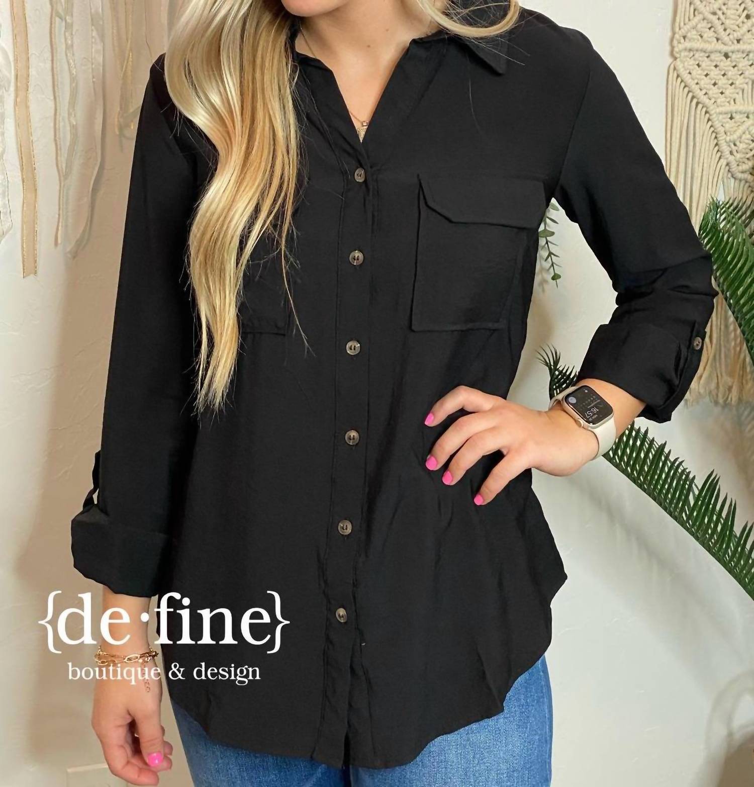 Blu Pepper - Woven Button Up Top