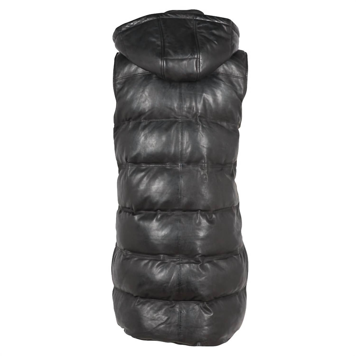 Mauritius - Leather Veo Cf Leather Puffer Vest Jacket