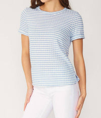 Fsl Apparel - Stripe Ribbed Knit Short Sleeve Top