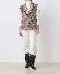 Suncoo - Divy Sleeveless Tweed Jacket Vest