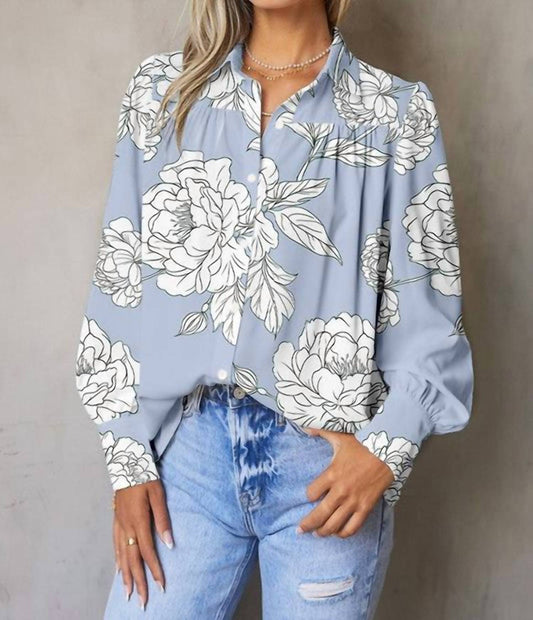 Shewin - Floral Long Sleeve Top