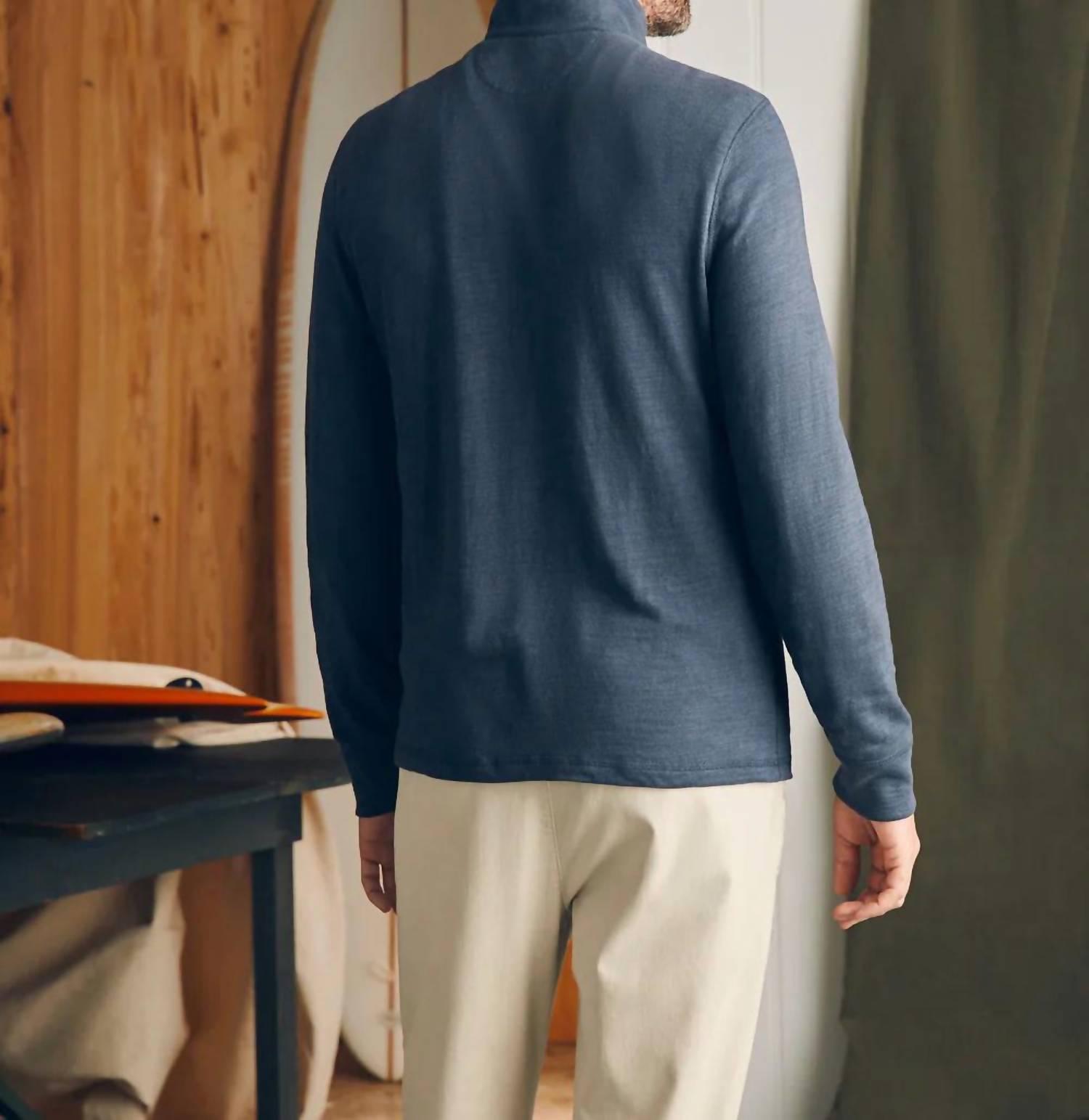 Faherty - Sunwashed Slub Quarter Zip Pullover