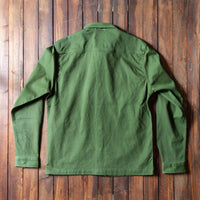 Iron & Resin Men's Lassen Flex Shirt in army - men's jacket - detail view