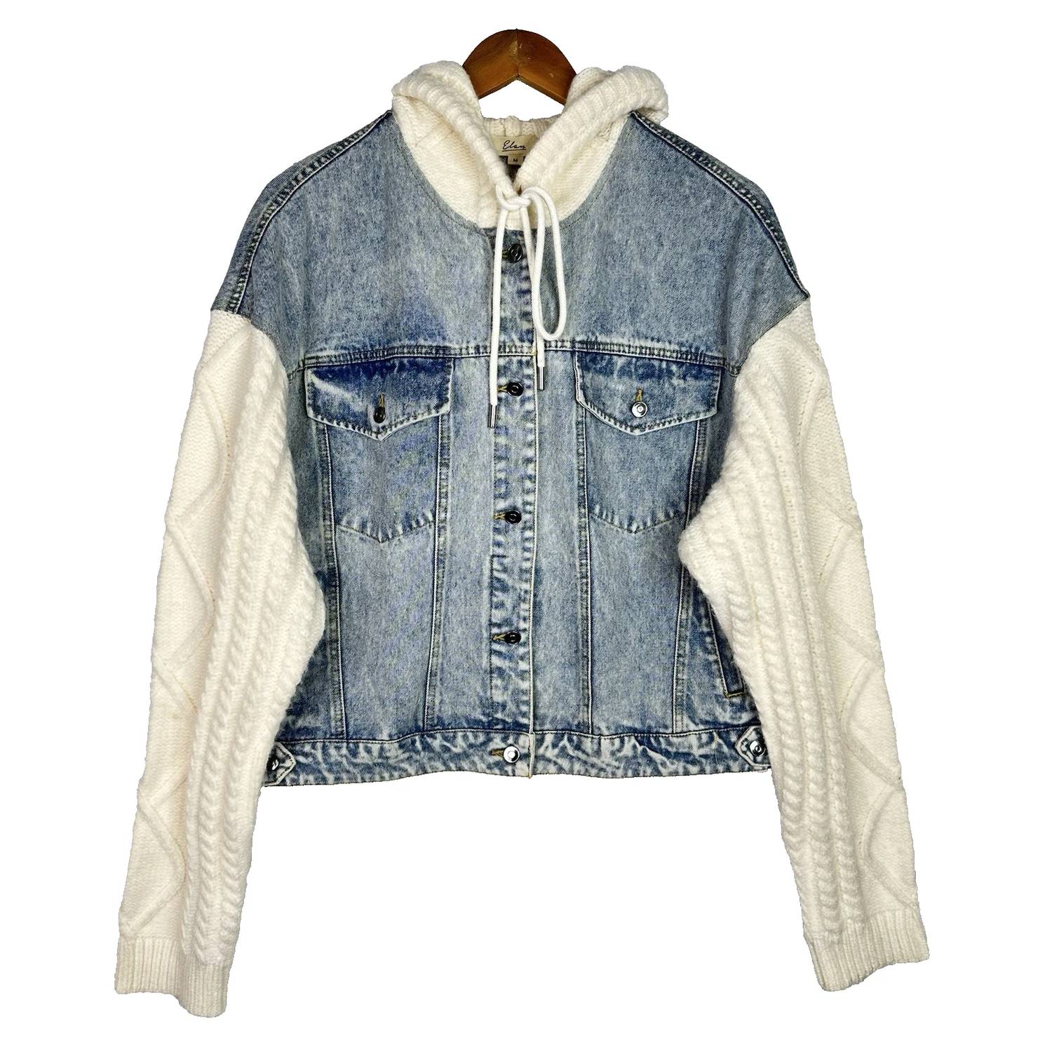 Elan - Women's Denim Jacket With Hood