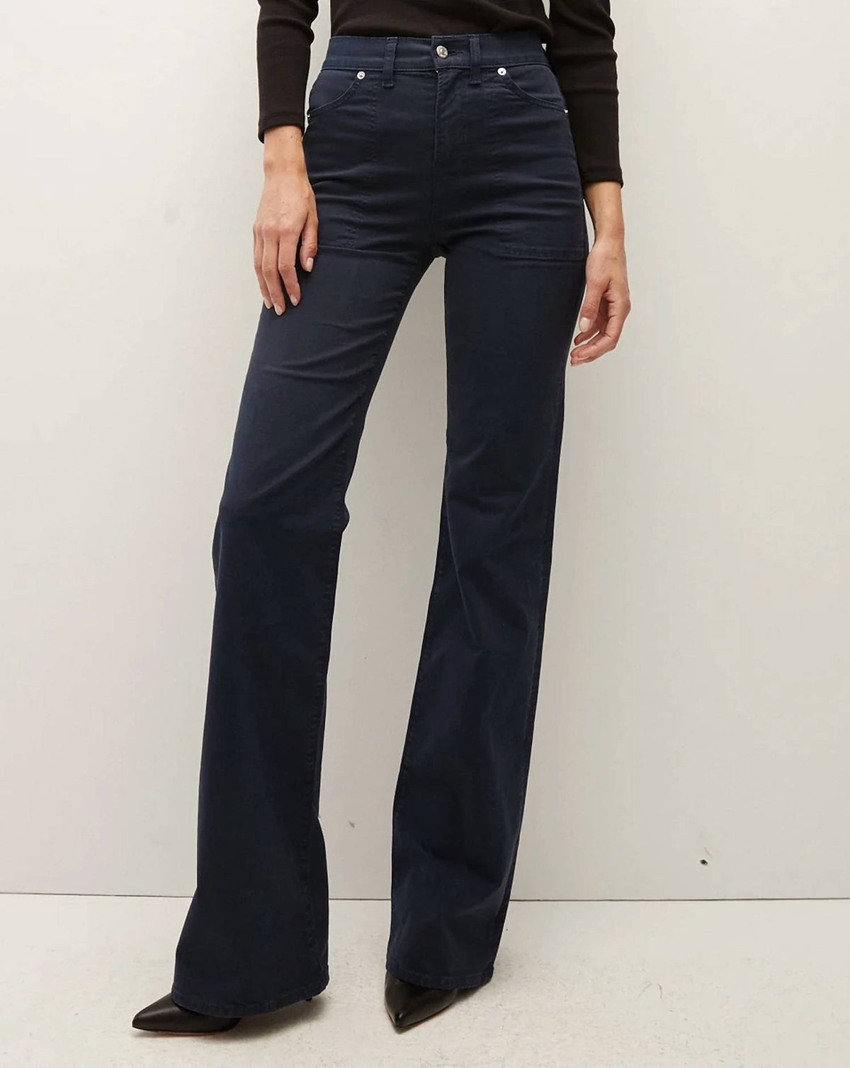 Veronica Beard - Crosbie Wide Leg With Patch Pockets Jeans