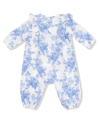 ANGEL DEAR Girl's Dream Cottage Floral Romper in blue - kids' item - detail view