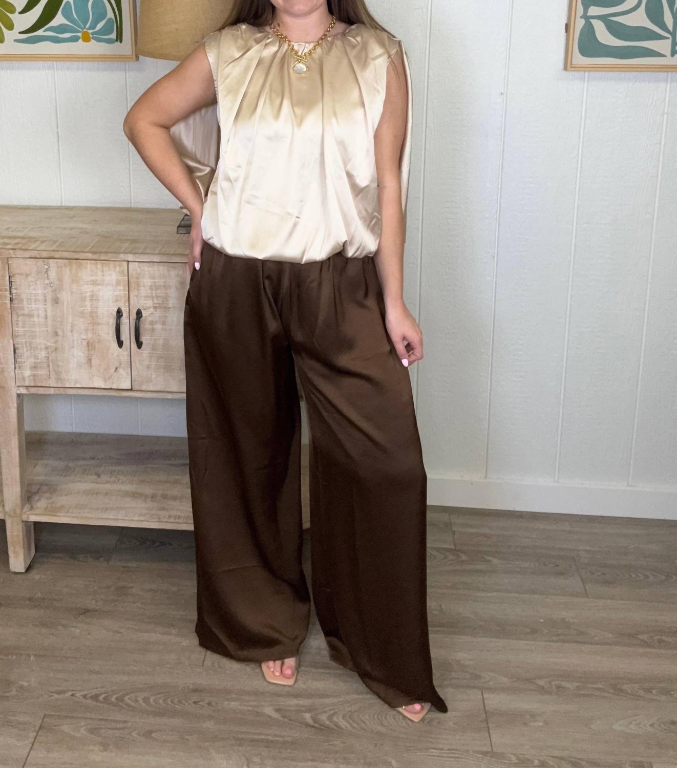 Glam - Wide Leg Silk Pants