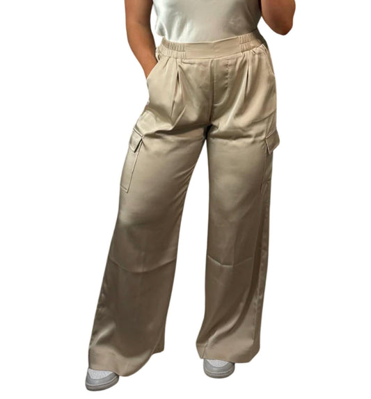 Bishop + Young - Pull On Satin Cargo Pant