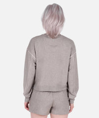 Jetty Lily Crewneck Sweatshirt in warm grey - women's sweater - detail view