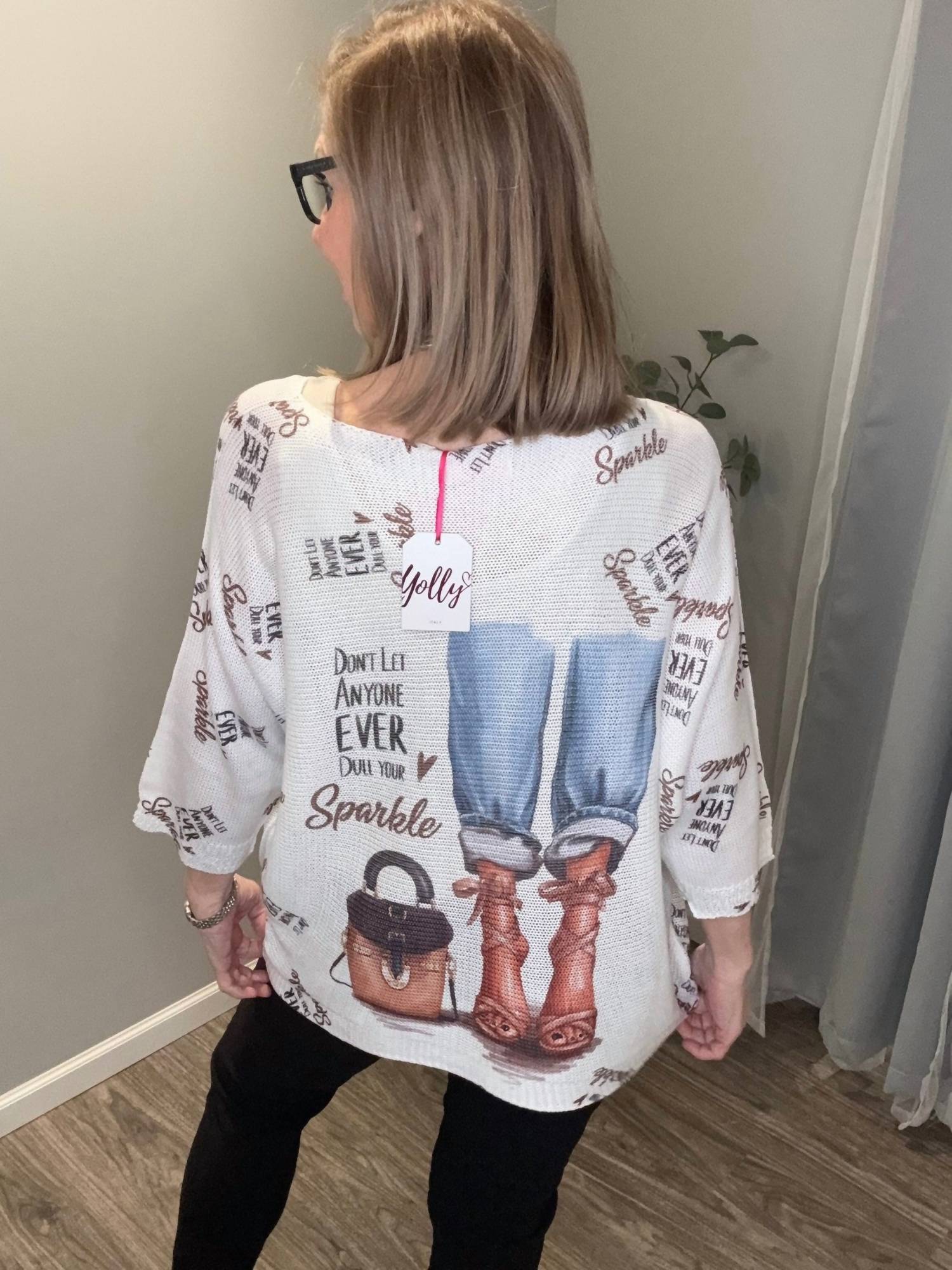 Yolly - Don’t Let Anyone Dull Your Sparkle Boatneck Top