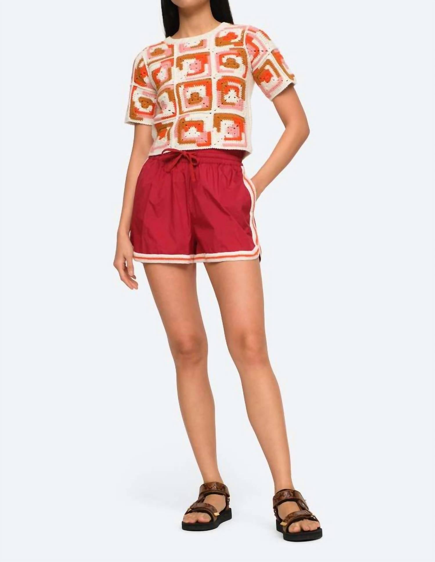 Sea - Avery Crochet Edge Shorts