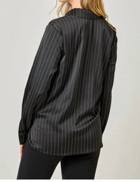 Mystree - Stripe Twisted Bottom Blouse