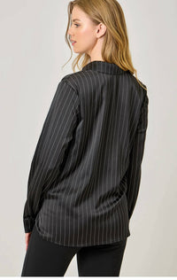 Mystree - Stripe Twisted Bottom Blouse