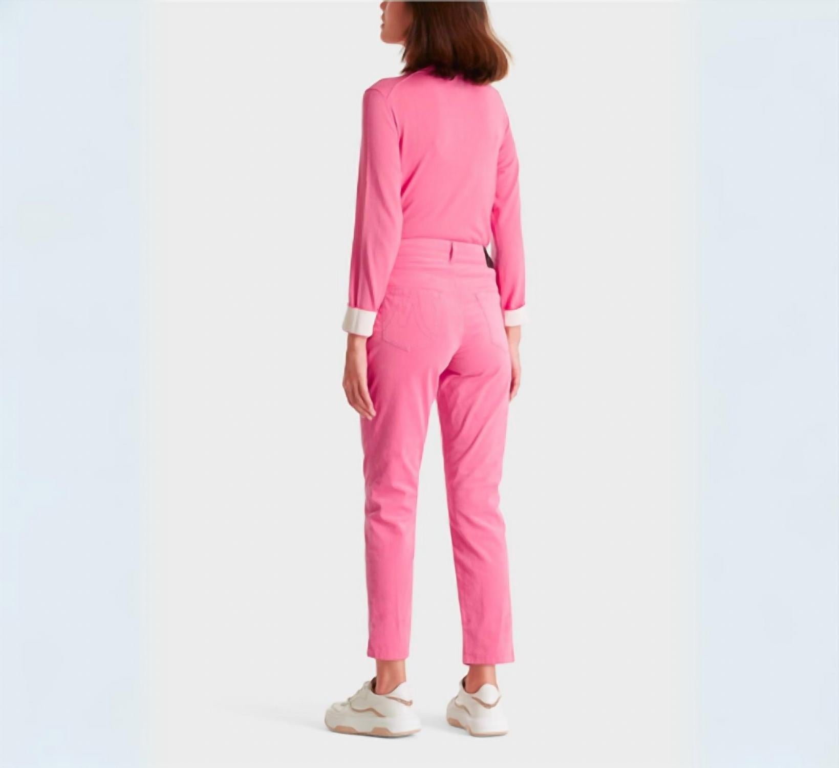 Marc Cain Silea Pants With Side Slits in bright orchid - women's jeans - detail view