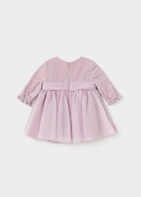 Mayoral - Kid's Lurex Embroidered Long Sleeve Tulle Dress