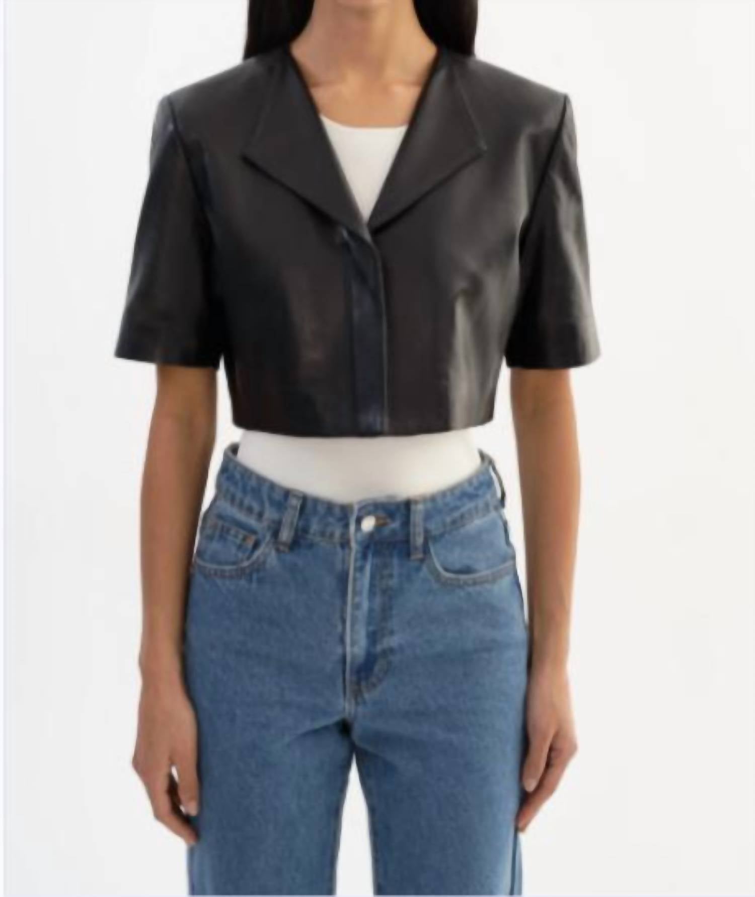 Lamarque - Aviana Short Sleeve Leather Jacket