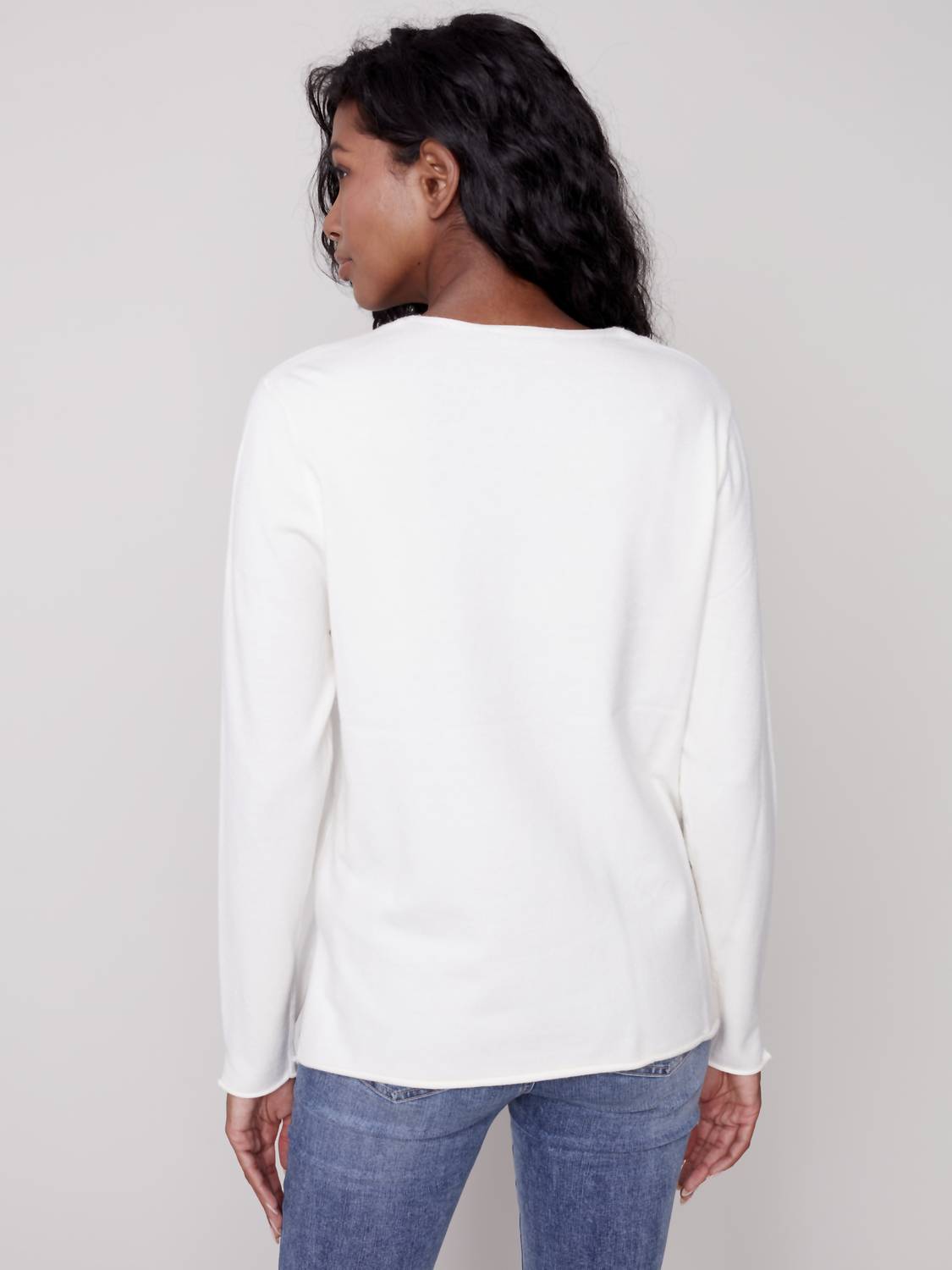 Charlie B - V-neck Knit Sweater For Women
