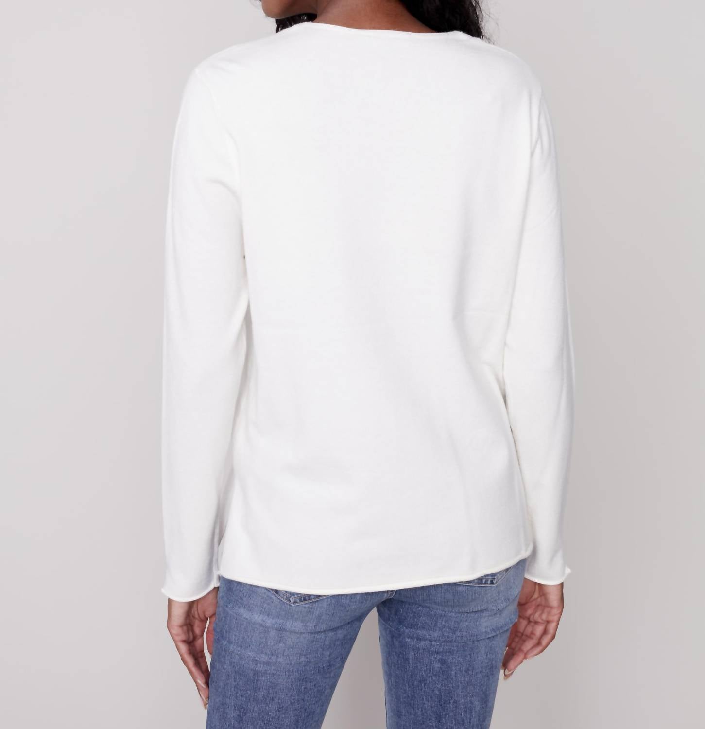 Charlie B - V-neck Knit Sweater For Women