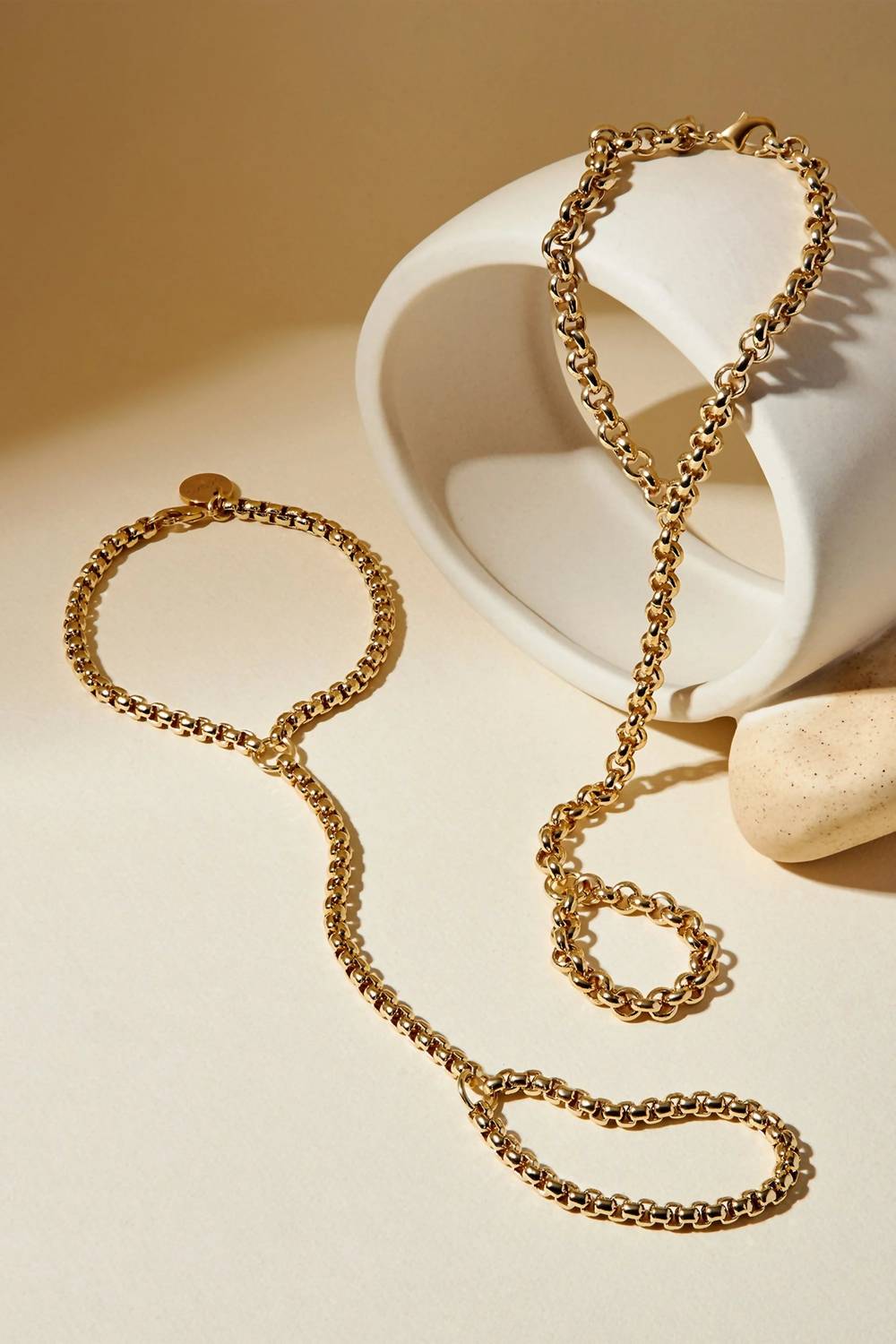 Eklexic - Women's Raya Hand Chain Bracelet