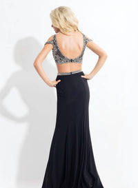 Rachel Allan - Embellished Jersey Two-piece Evening Gown