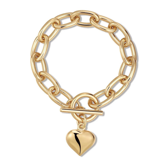 Eklexic - Women's Alana Puffy Heart Charm Bracelet