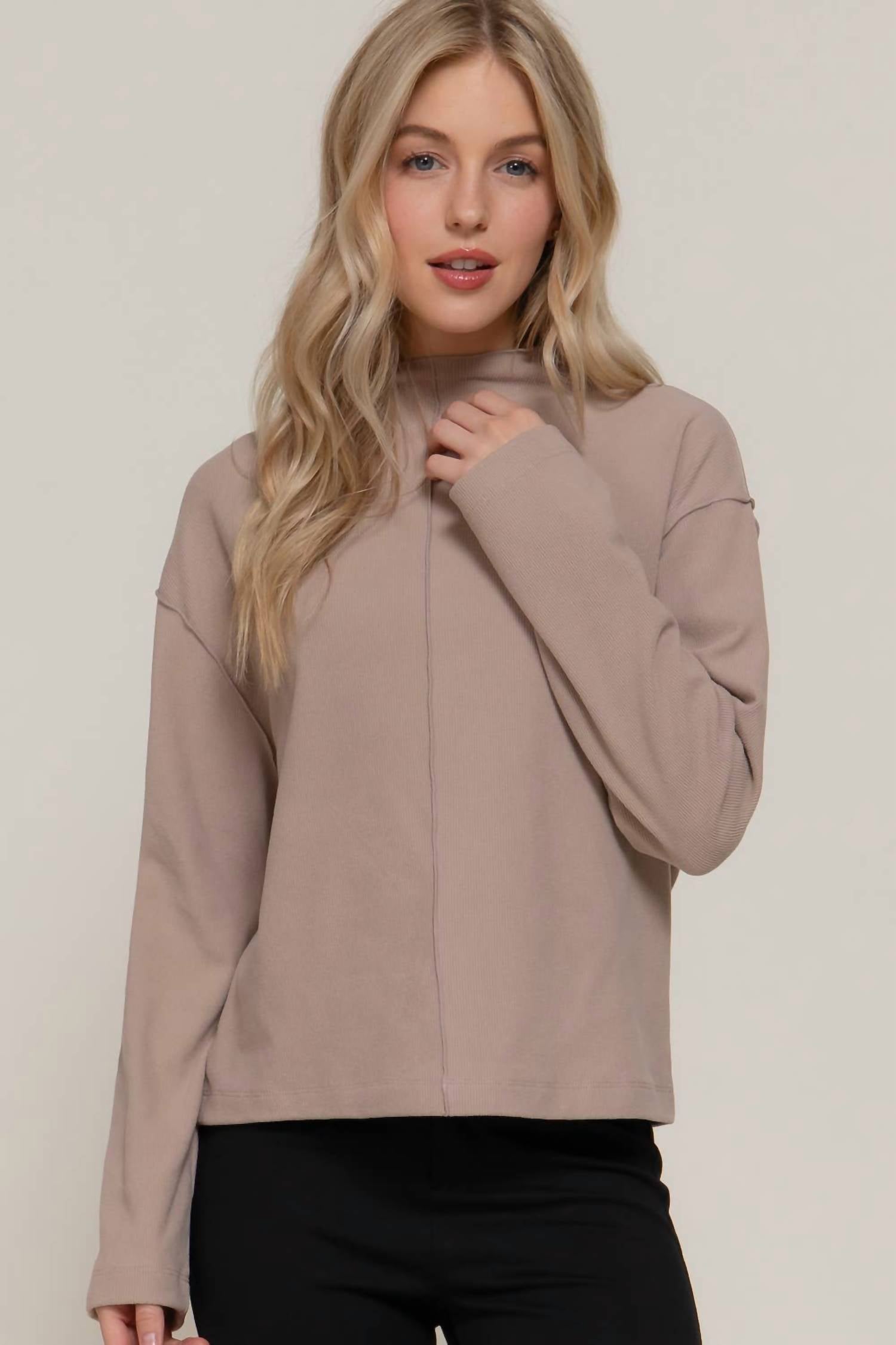 Active Basic - Frontier Brushed Rib Mock Neck Western Top
