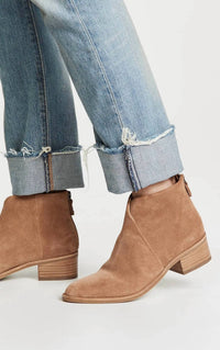 Soludos Women's VENETIAN Bootie in tan suede - women's shoe - detail view