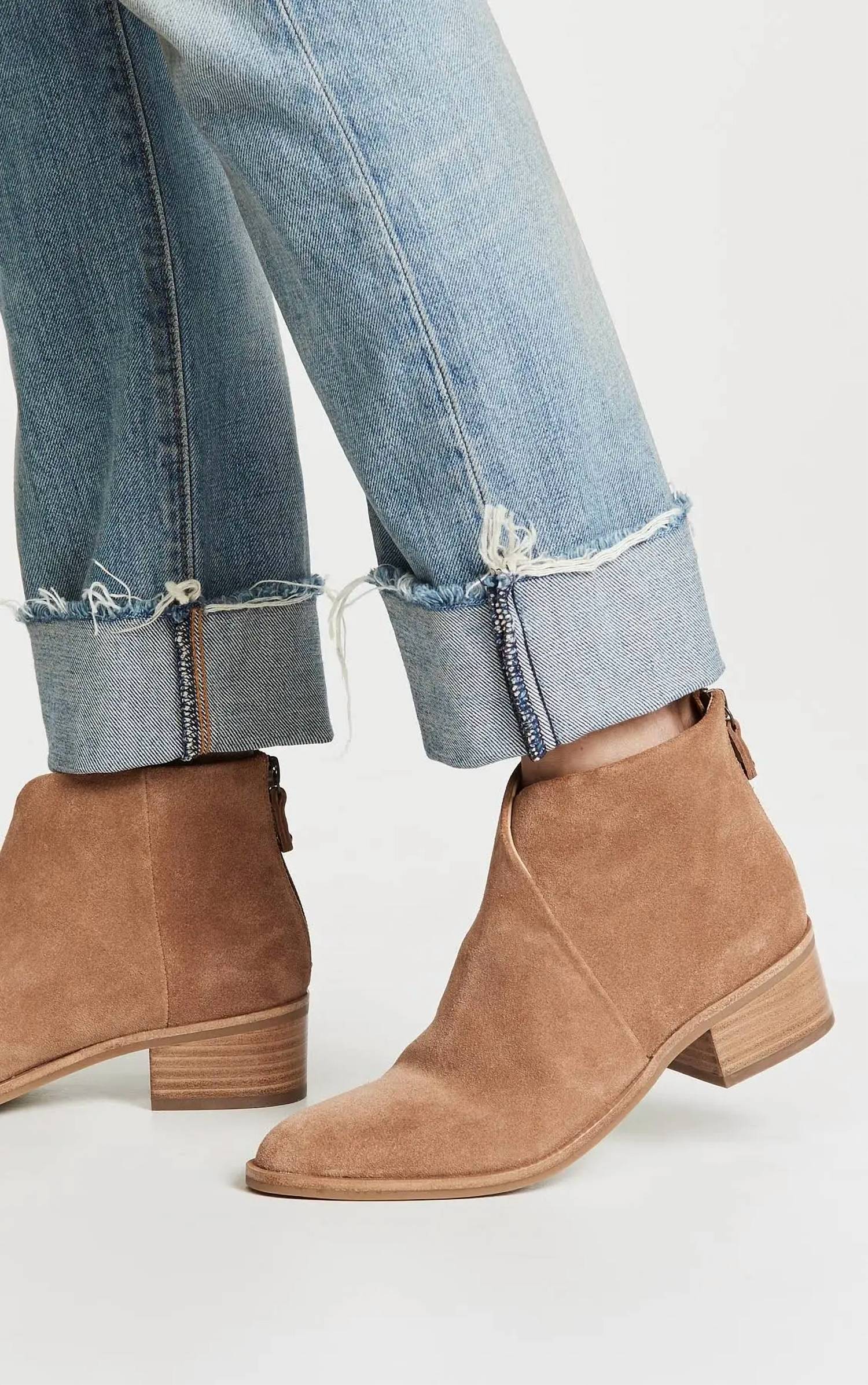 Soludos Women's VENETIAN Bootie in tan suede - women's shoe - detail view