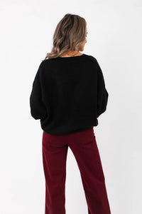 Hyfve - Olivia Oversized V-neck Sweater