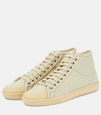 SAINT LAURENT Men's Court Classic Sl/39 Mid-top Sneakers in tan - men's sneaker - view 6