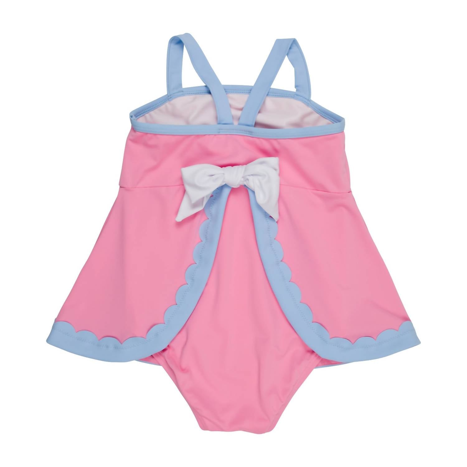 The Beaufort Bonnet Company Kid's Sanctuary Scallop Swimsuit in hamptons hot pink - kids' item - detail view