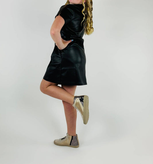 Tractr - Girls' Faux Leather Dress