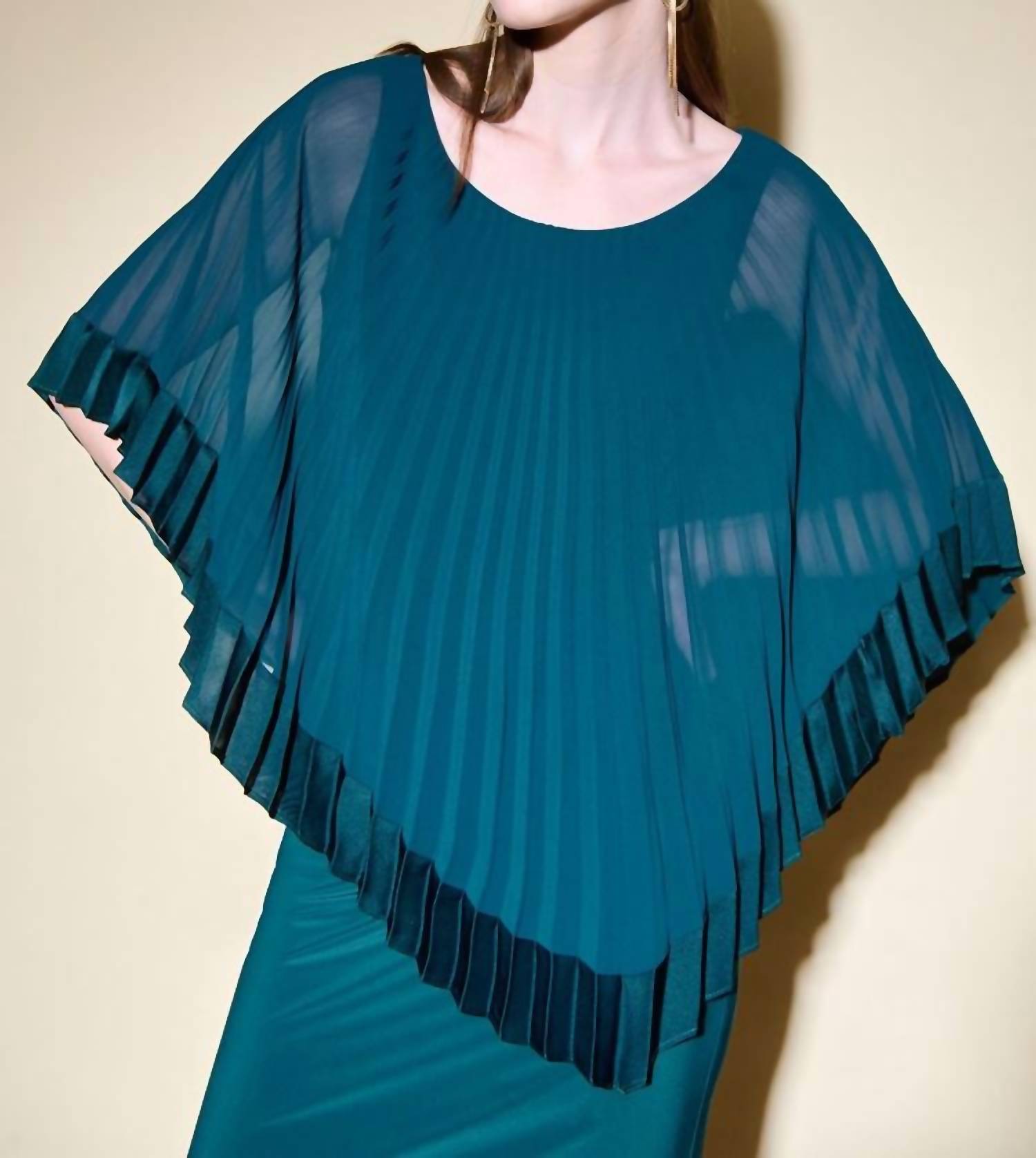 Joseph Ribkoff - Knee-length Pleated Sheath Dress