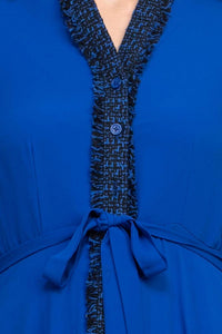 Nanette Lepore - Collared Crochet Tie Waist Chiffon Dress