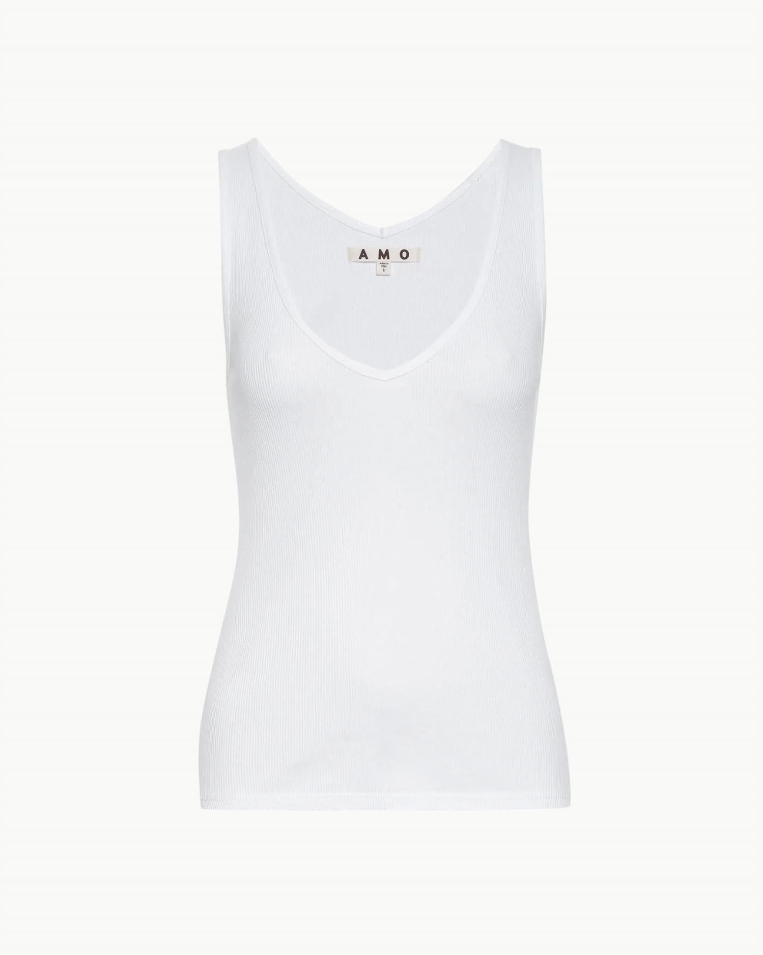 AMO Deeply Tank in white - women's tank top - view 4