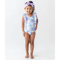 Rufflebutts - Toddler Pristine Blooms Ruffled One Piece Swimsuit