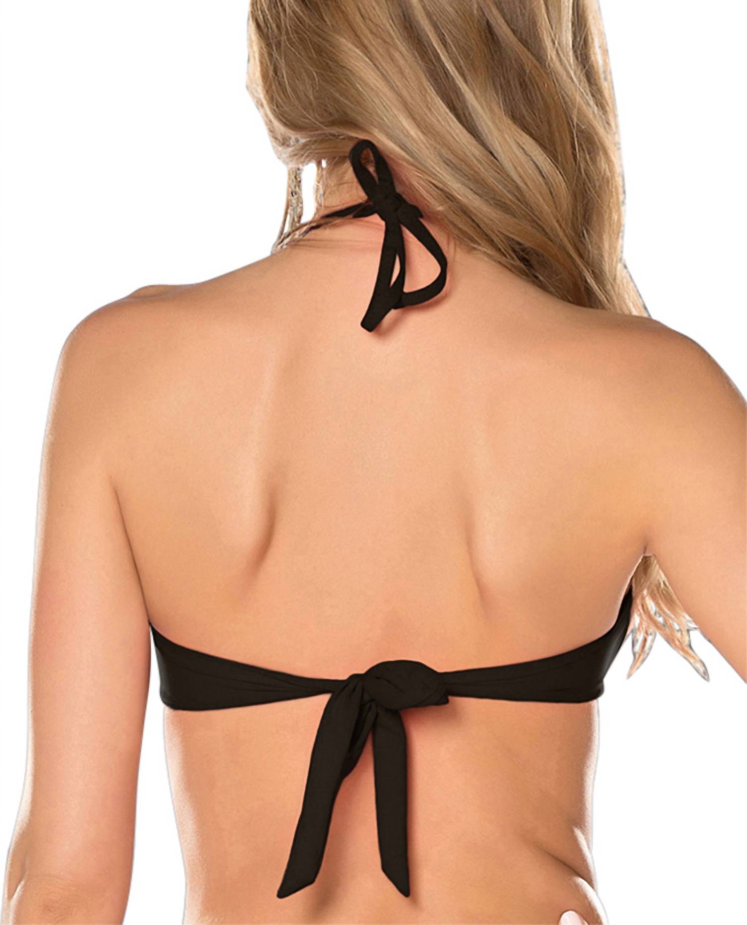 Becca - Electric Current Solid Halter Bikini Top