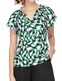 Jade Melody Tam Betsy Ruffle Sleeve Top in bamboo pink - women's t-shirt