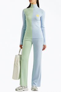 AWA RIBBED-KNIT STRAIGHT-LEG PANTS