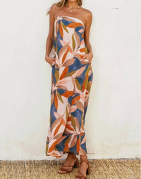 Dress Forum - Strapless Tie Back Maxi Dress