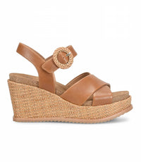 Sofft - Women's Dorathy Leather Raffia Wedge Sandals