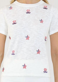 Metric Knits - Patriotic Embroidered Tee