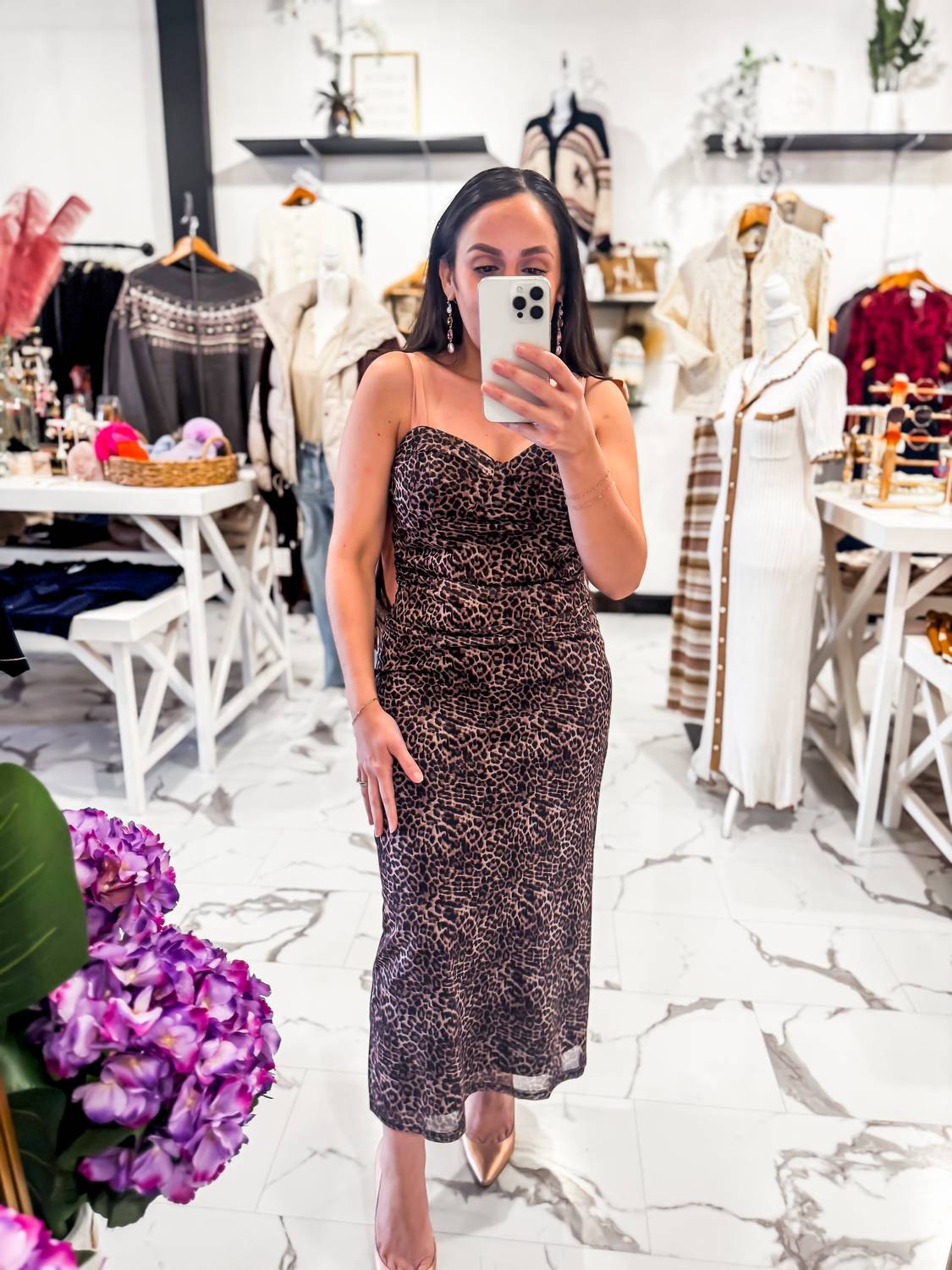 Able - Women's The Flirt Factor Leopard Midi Dress