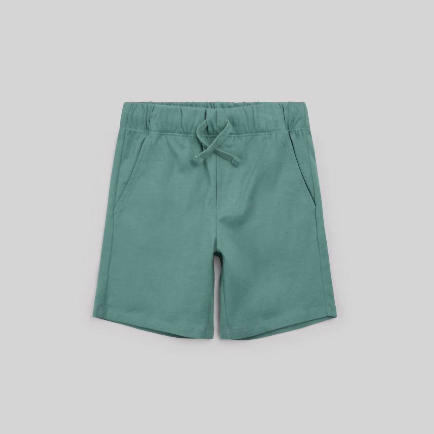 Miles Baby Boys Knit Sweat Shorts in teal - kids' shorts