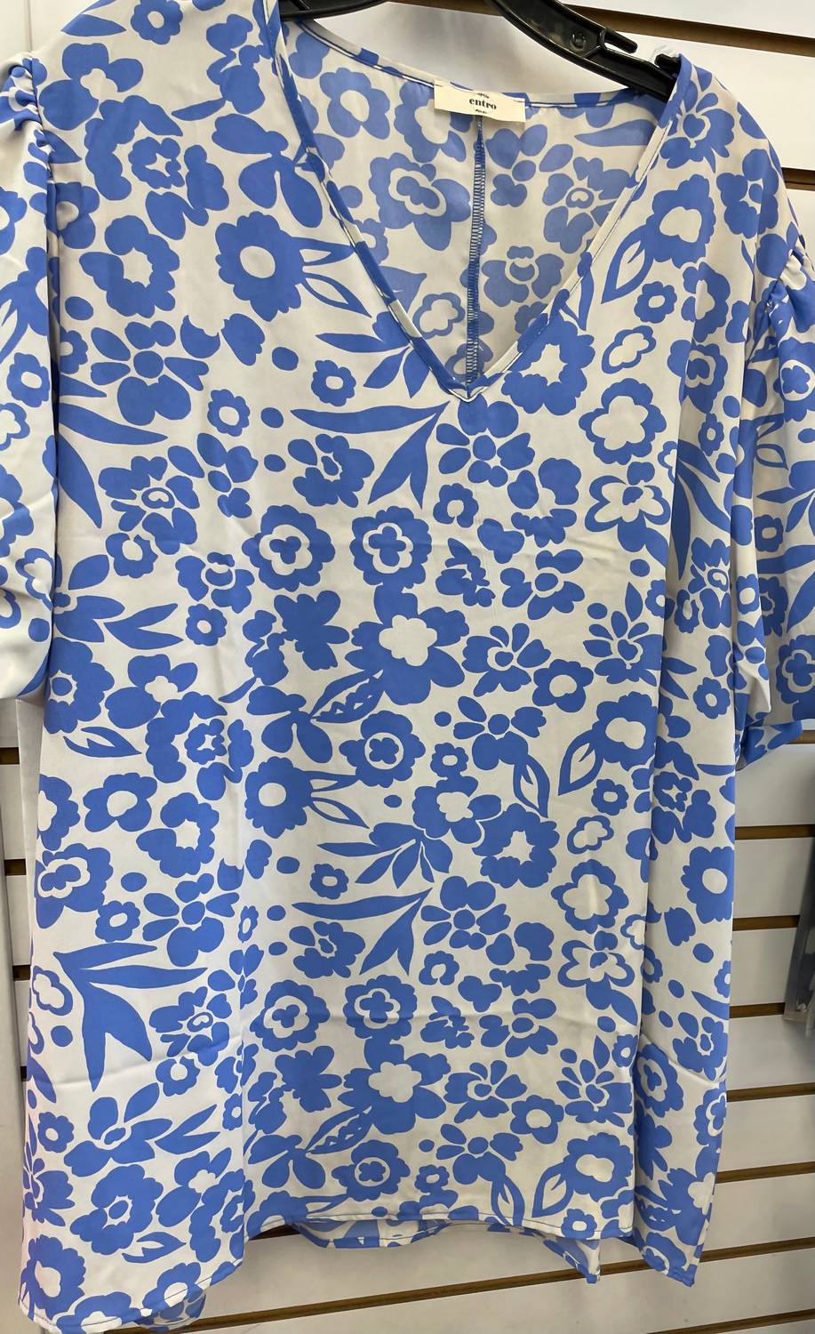 entro Floral Print Top in blue - women's blouse