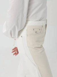 Stella McCartney Banana Leg Utility Jeans in ecru beige - women's jeans - view 4